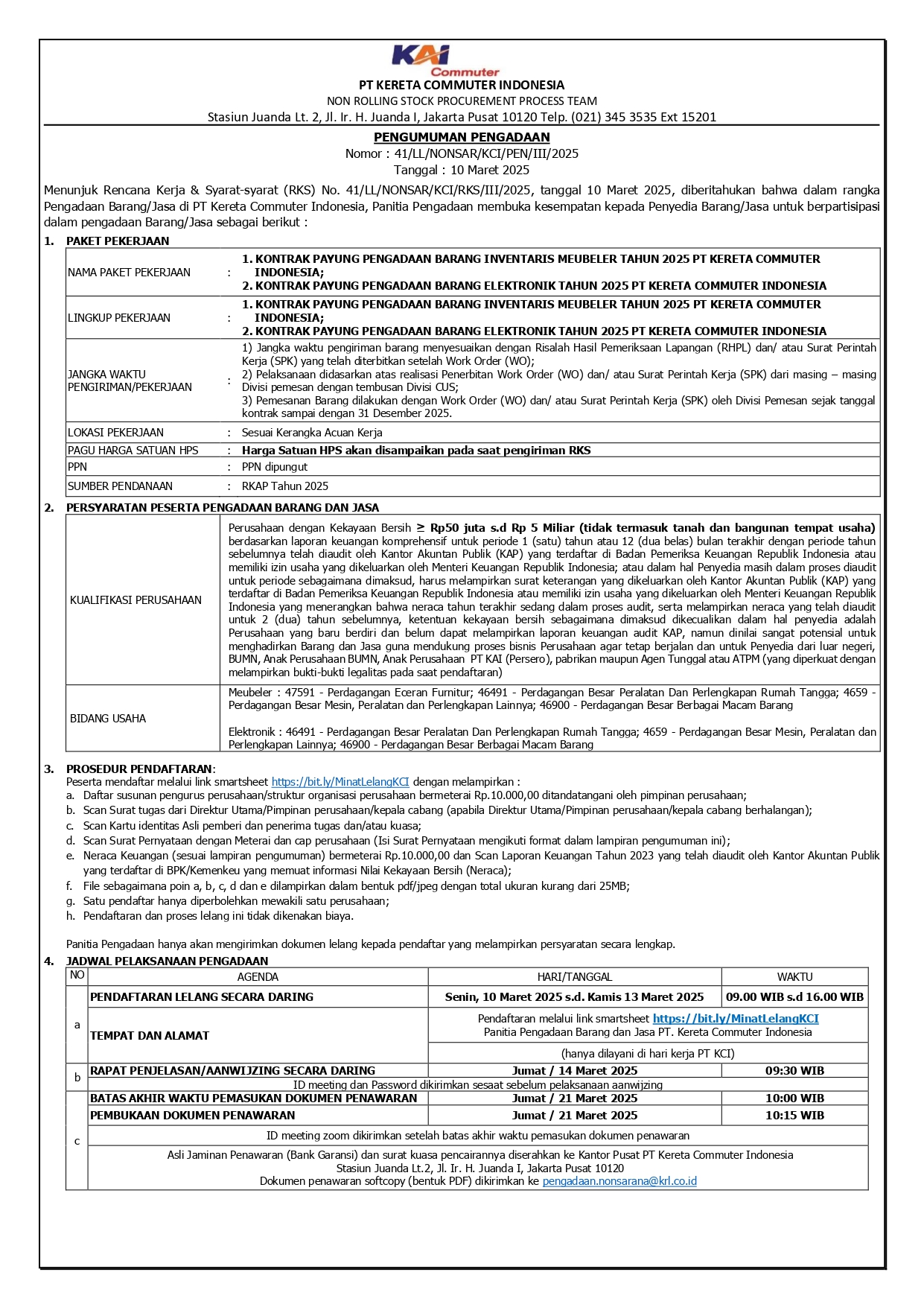 2 pengumuman 41 kontrak payung pengadaaan barang inventaris meubeler dan elektronik tahun 2025 page 0001
